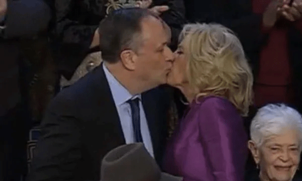 Joe Biden's Wife Kisses Kamala Harris's Husband In US House