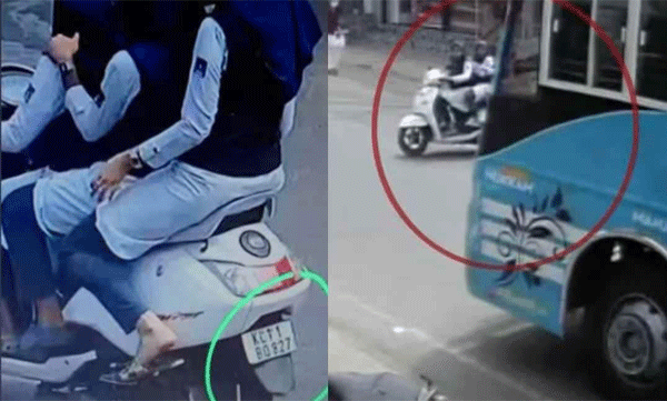 Escaped from the head; A case against the student was driving a dangerous scooter