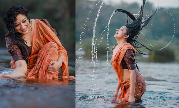 Laya Simmpson shares new hot photoshoot in saree