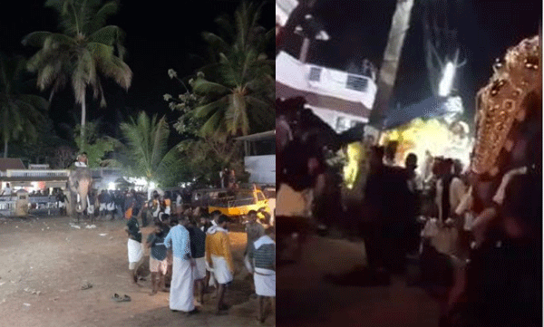 thechikottu ramachandran turns violent during the festival in palakkadu