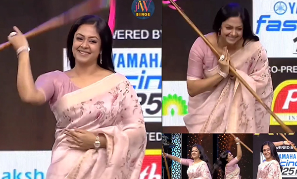 Jyothika doing silambattam in JFW awards
