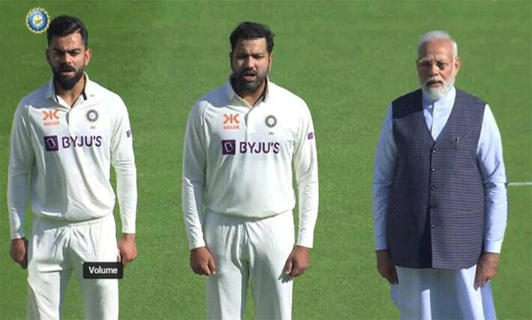 Ahmedabad Test; Narendra Modi and Aussie Prime Minister Anthony Albanese with the teams.
