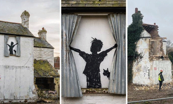 Demolished the 500-year-old building, not knowing it contained Banksy's paintings