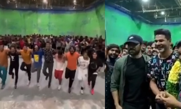 prabhu-deva-and-team-welcome-ram-charan-in-rc-15-film-s-sets-with-naatu-naatu-dance