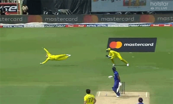Wonder Catch ; Rohit caught by Steve Smith