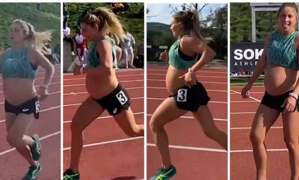 Nine months pregnant: ran a mile in 5.17 minutes