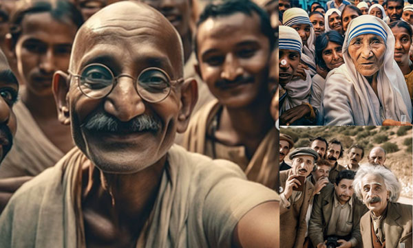 Selfie of Mahatma Gandhiji, Mother Teresa. Albert Einstein goes viral