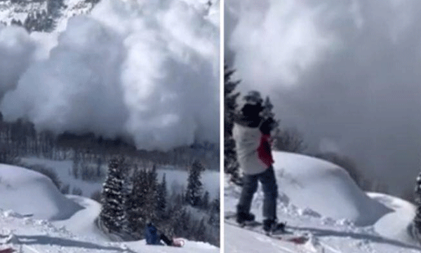 video of an avalanche has gone viral on social media