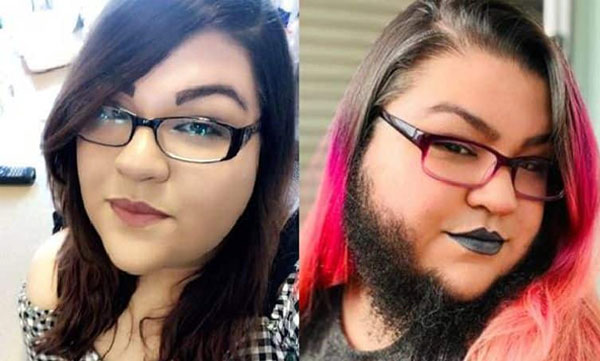 She is happy with her unshaven beard today