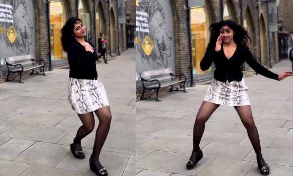 Kalyani b nair stylish look along with trendy song dance in street goes viral