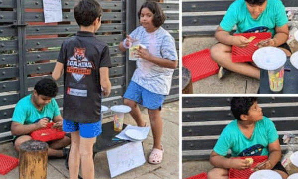 note on the twitter about children selling lemonade in bengaluru city is went viral
