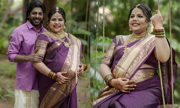 Sneha Sreekumar shares valakkappu ceremony photos