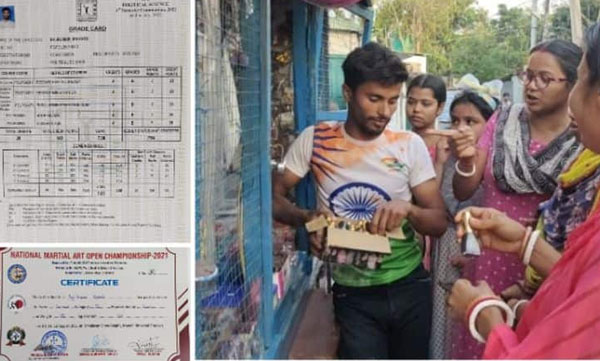 PG in Political Science, black belt in karate a young man sells vegetables to support his family