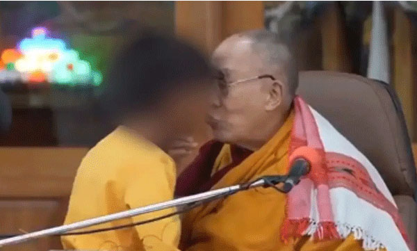 'Will you lick my tongue' Dalai Lama apologizes for kissing boy who sought hugs