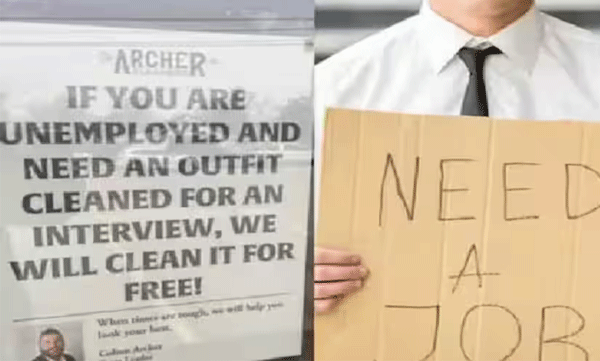 free service to unemployed by us dry cleaning shop