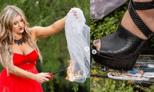 Not only marriage but also divorce is to be celebrated; A photoshoot where the wedding dress was burnt and the wedding photo was trampled
