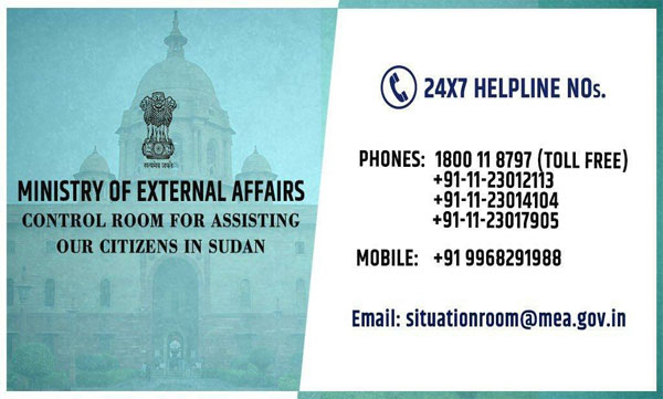 EAM opens control room to help NRIs from Sudan