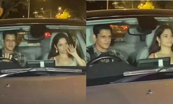 Vijay Varma and Tamannaah Bhatia spotted on a dinner date, couple waves at media