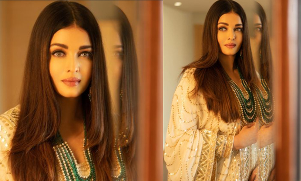 Aishwarya Rai Bachchan look like a princess when she wore an ivory anarkali suit on Ponniyin Selvan 2