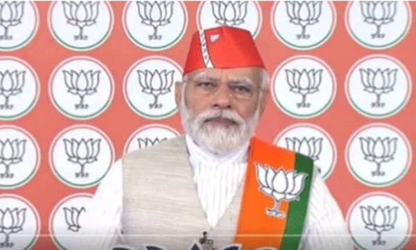 modi address party workers in karnataka through virtual rally