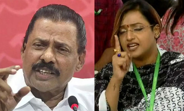 m.v Govindhan files criminal defamation case against swapna suresh