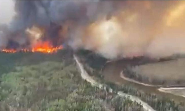 The wild fire in Canada that is raging... you can watch the video