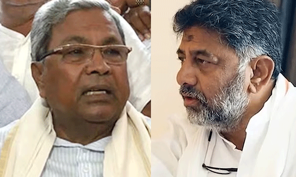 തെരഞ്ഞെടുപ്പ് വിജയത്തിന്റെ ആഹ്ലാദം തീരുംമുമ്പ് തമ്മിലടി ; സിദ്ധരാമയ്യക്കും ശിവകുമാറിനും വേണ്ടി ചേരിതിരിഞ്ഞ് അണികളുടെ മുദ്രാവാക്യം വിളി