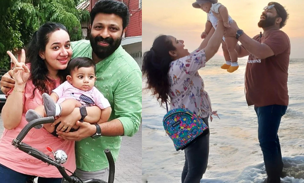 Chandra Laxman and Tosh Christie shared a video showing their son the sea