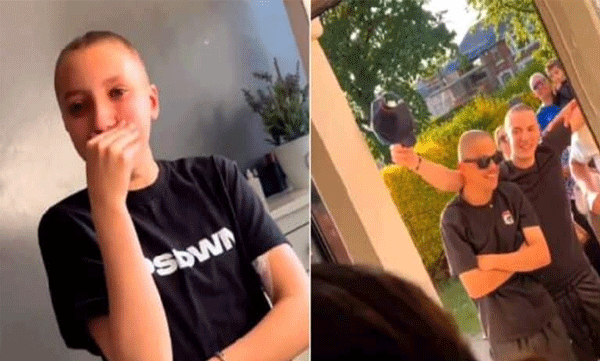 friends shave heads to support girl who battling cancer