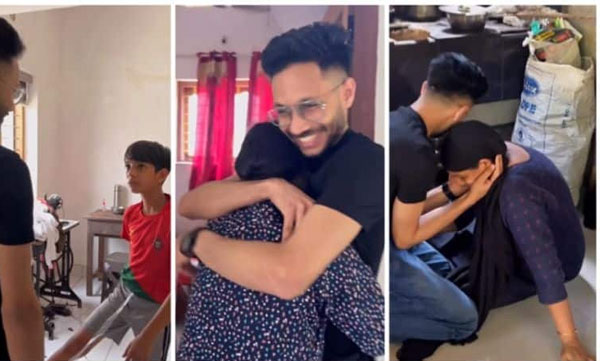 A mother sheds tears of joy seeing her son who came home without telling her that he was coming on leave from the Gulf; Video viral!