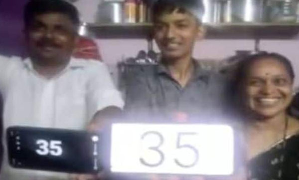 Parents who beat their children for low marks watch this. Parents celebrate the success of their son who secured 35% marks in the 10th class examination