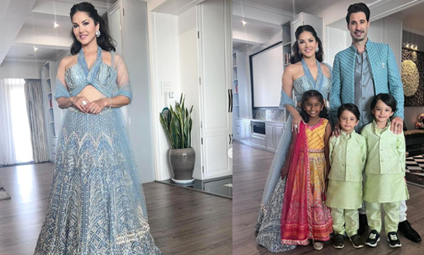 Sunny Leone, Daniel Weber and their kids look cute as they dress up for their first wedding party together