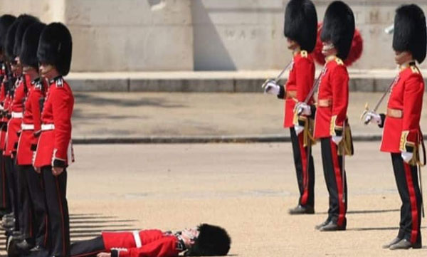 Are these people who fall in 30 degree heat conquered India? Video of UK Royal Guard goes viral