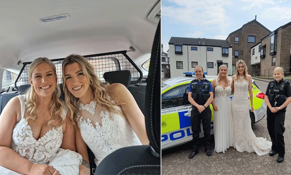 Coach strike: Policemen give lift to brides who are on the highway to the ceremony