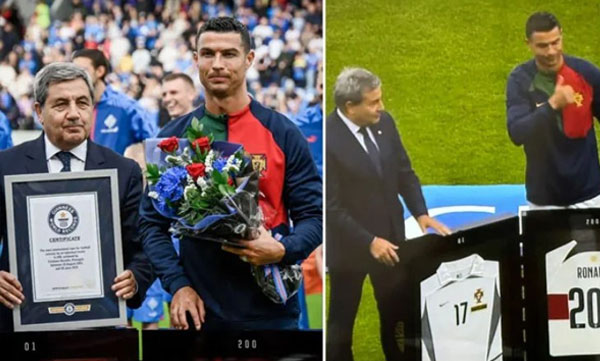 Ronaldo with Guinness record achievement; First male player to play 200 international matches