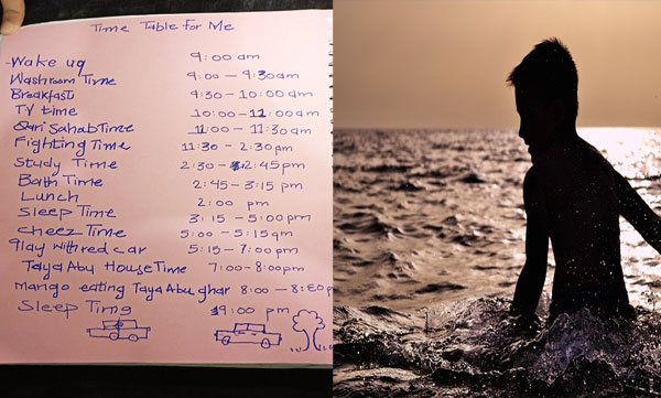 Six-year-old's timetable makes social media laugh, 15 minutes to study, three hours to fight, half an hour to eat mango