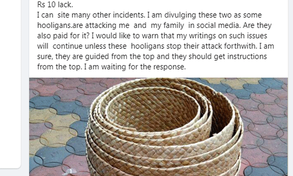 shakthidharan's facebookpost