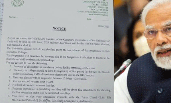 delhi university ban black dress for modis programme