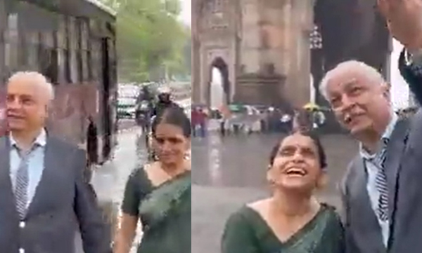 Couple recreates Rimjhim Gire Saawan in rain, Viral video shared by Anand Mahindra