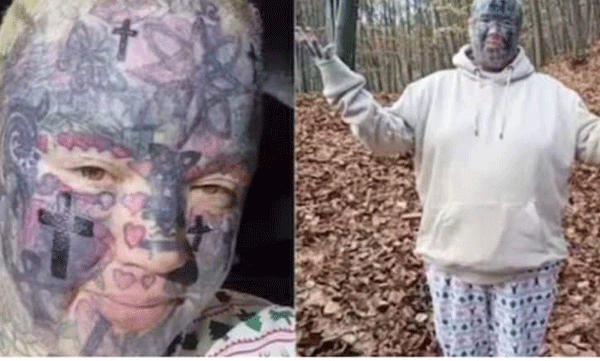mother with tattoos all over her body has no job and is banned from her children school