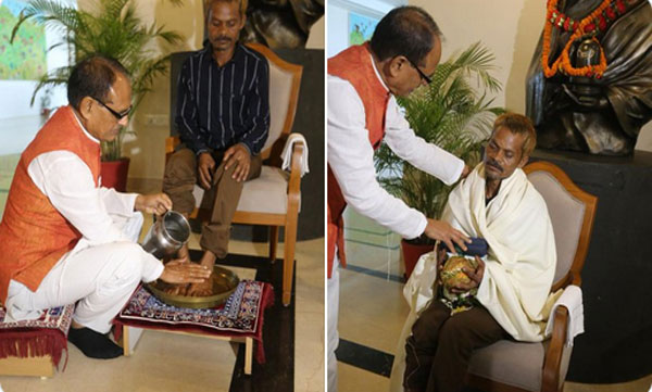Shivraj Chouhan Washes Feet Of Tribal Man Who Was Peed On