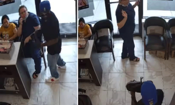 The thief came to the salon with a weapon and threatened, no one minded, and then the thief left the house