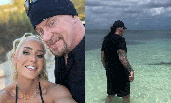 Don't play with people, shark...: Undertaker chases away the shark that came to attack his wife