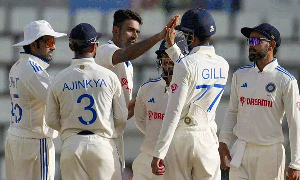 first test india thrash west indies by an innings and 141 runs