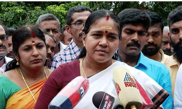 bjp sparks controversy over sobha surendran presence in party programme