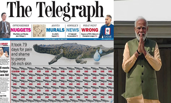 the telegraph news mocks on narendra modi