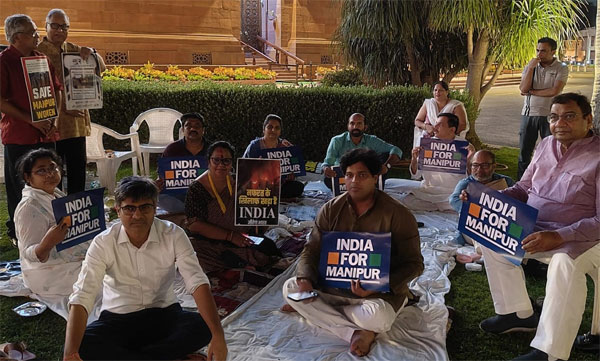 Manipur issue: Opposition MPs Sit On Night Protest Outside Parliament 