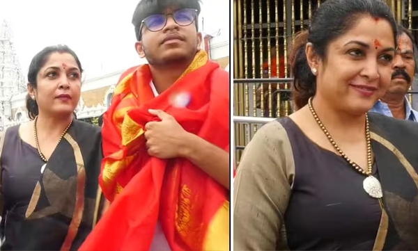actress-ramya-krishnan-with-her-son-visit-tirumala