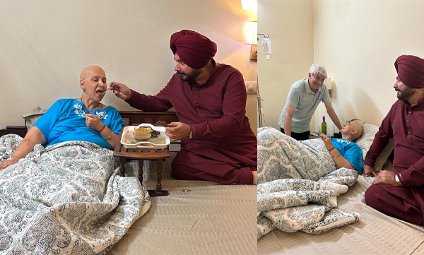 Navjot Singh Sidhu feeds wife during her fifth chemo, shares pictures