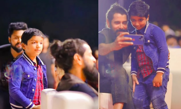 Vikram took a selfie holding with a child fan, video went viral